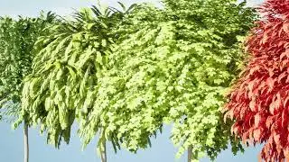 Mop Top trees 3d animation with unreal