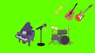 Music Studio Green Screen  🎵 🎹 🎸