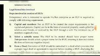 Legal formalities for HUF