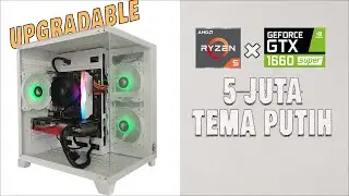 WHITE THEME PC ASSEMBLY 5 MILLION UPGRADABLE 2024 GAMING STREAMING RENDERING DESIGN