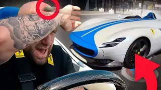 L’ESSAI TOURNE MAL 😰😱!!JE ME PREND UN PROJECTILE DANS LA TÊTE EN FERRARI MONZA SP1🤬 !!