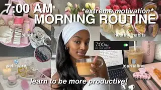 7AM PRODUCTIVE MORNING ROUTINE 🌱 | Healthy Girl Habits & Motivation