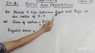 Ch-8 Ratio and proportion exercise-8.1 (part-2)