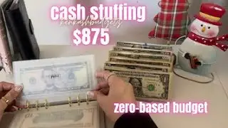 Cash Envelope Stuffing | $875 | December 2023 | 24-Year Old Income | Cash Budget System 