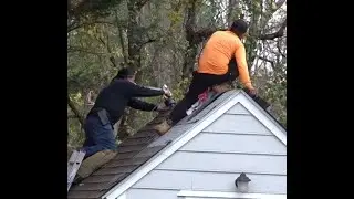 Replacing our 2 Shed Roofs, job contracted by Lounsbury Roofing
