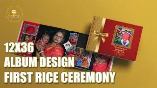 Ideas for Unique AnnaPrashan Album Designs in Photoshop | 12x36 First Rice Ceremony Album Design