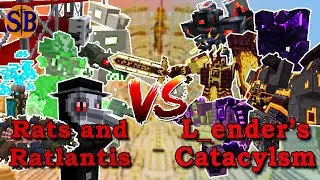 Rats and Ratlantis team vs L_ender's Cataclysm Team | Minecraft Mob battle