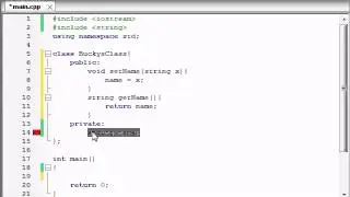 Buckys C++ Programming Tutorials   13   Using Variables in Classes