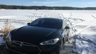 Tesla: Water-Sports with a Model S!  Frozen Lake Experiences