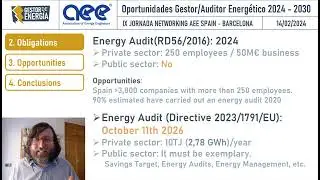 Oportunidades del Gestor Energético 2024-2030: IX Jornada Networking de la aee Spain Chapter ICAEN