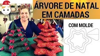ÁRVORE DE NATAL DE TECIDO EM CAMADAS Passo a passo completo com molde Drica TV