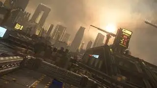 Star Citizen: Flying F8C over Lorville, epic!