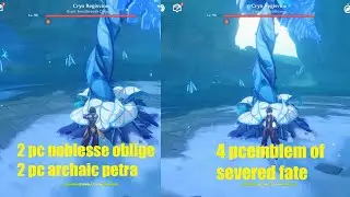 Zhongli 2 pc Archaic Petra 2 pc Noblesse Oblige Vs 4 pc Emblem of Severed Fate  || Genshin Impact
