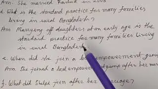 Wh-Questions and Answers based on the story of Shilpi