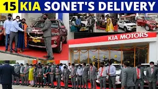 Taking delivery of 15 new kia sonet's   New car delivery   kia sonet 2022