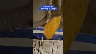 "How is this dorito chip dangling?!"   #doritos #funny #food