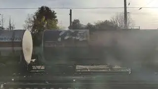 Проезд на поезде через город Коломна-Московская область