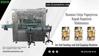 Kavanoz Folyo Yapıştırma Kapak Kapatma Makinanası- Jar Foil Sealing and Lid Capping Machine
