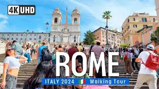 ROME Walking Tour 🇨🇹 Trevi Fountain, Pantheon, Colosseum & More