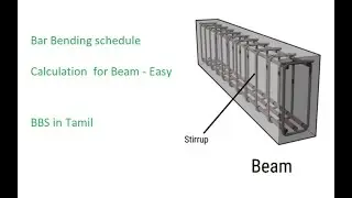 Beam Bar Bending Schedule  / Calculation of Reinforcement/ Tamil