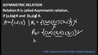 Asymmetric relation | Discrete structure | Jayesh Umre
