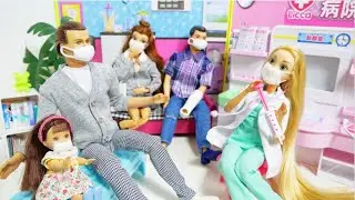 Barbie doll Snow white Family Morning Routine. Virus shock story . Life in a Dreamhouse.