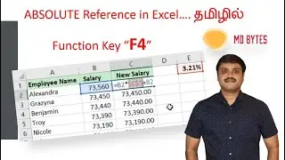 Excel Learning in தமிழ்(Tamil) - Absolute Reference in Excel.