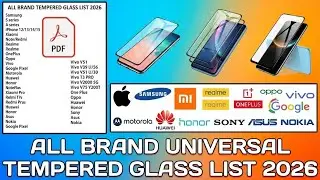 Universal Tempered Glass List 2026 | Vivo Oppo Realme Mi Poco Universal Temperd Glass List 2026