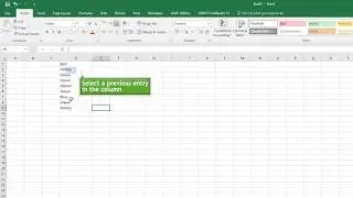 Using Excel Autocomplete