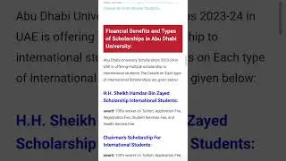 Scholarships in UAE for BS, MS and PhD. 
