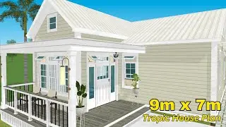 Farm House plan | 9m x 7m Design with 2 Bedroom