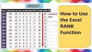 Rank function in excel in Hindi