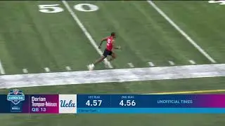 Dorian Thompson-Robinson runs the 40-yard dash at the 2023 NFL Scouting Combine