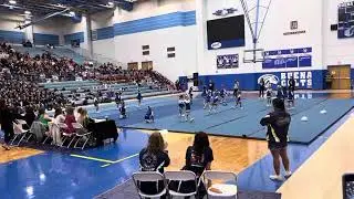 Olivia West Flying and her Group winning First place at the 9 year old Tucson cheerleading event