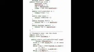 Java Stack Explanation