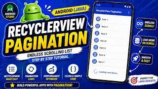 ANDROID - RECYCLERVIEW PAGINATION || ENDLESS RECYCLERVIEW ||  TUTORIAL IN JAVA