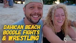 British friends first time on Dahican Beach: Boodle Fights & Wrestling! Mati PHILIPPINES