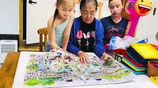 Cute Girl & Grandma Solving Puzzles Together 🧩