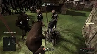 The boars fight off Sidorovich and his gang.