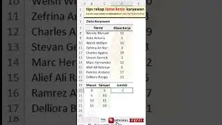cara mencari jumlah karyawan berdasarkan lama kerja di excel #shortvideo #shorts  #dataanalysis