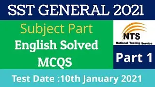| SST GENERAL | Held on Today 10 January 2021 | Solved MCQS | Subject Part 1 |.