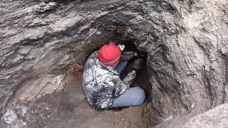Powerful amethyst mining near the river