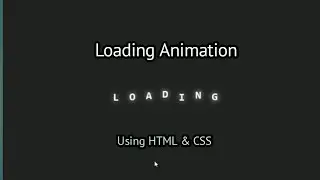 loading animation using html and css