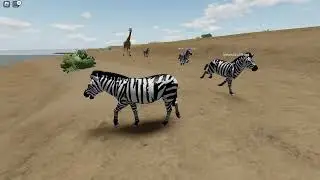 HUGE wildebeest/zebra herd on wild savanna!