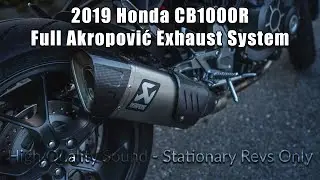 2019 Honda CB1000R Full Akropovic Exhaust System Sound Test