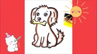 How to Draw Dog step by step 🐶Puppy Easy Drawings for Kids