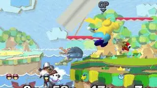 SSBM Giant Melee~ Captain Falcon vs. 3 CPUs (TAS)