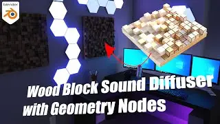 Making a Wood Block Sound Diffuser in Blender 2.93 using Geometry Nodes