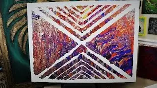 ADD PATTERN to FLUID PAINTING With Masking Tape - Abstract Painting Technique - How To