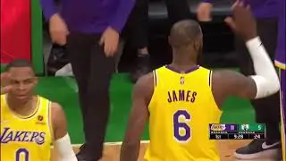 LeBron James Classic Dunk THT pass After Returning From Injury LOS ANGELES LAKERS vs Boston Celtics
